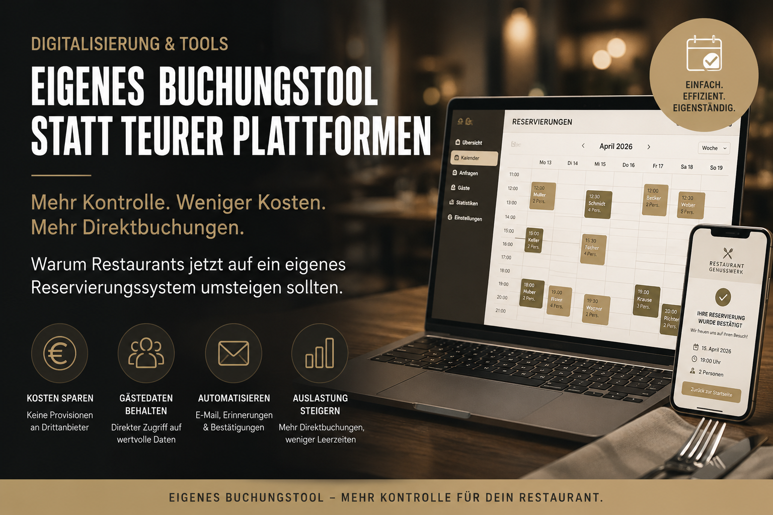 Eigenes Buchungstool statt teurer Plattformen