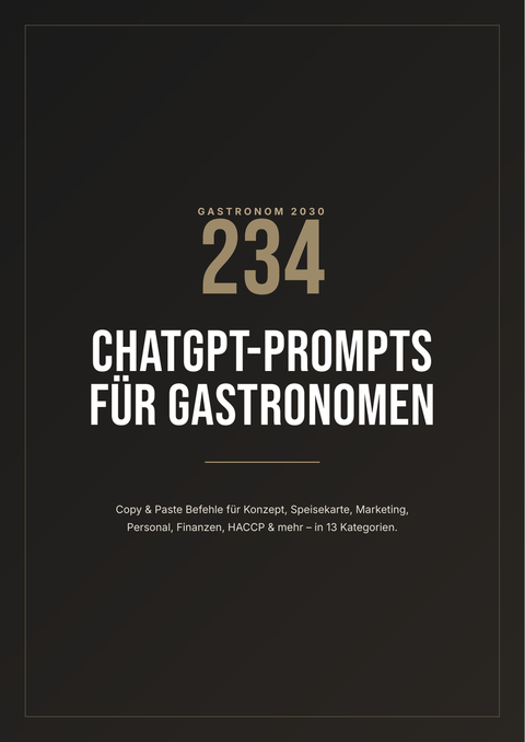 Cover: 234 ChatGPT-Prompts für Gastronomen