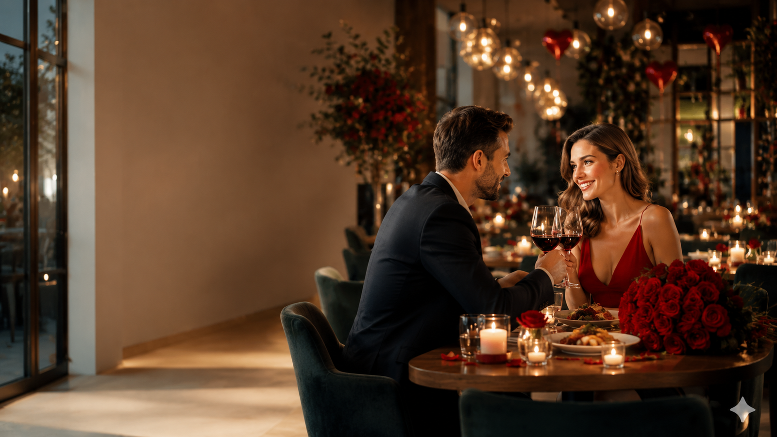 Valentinstag im Restaurant – romantisches Dinner für zwei