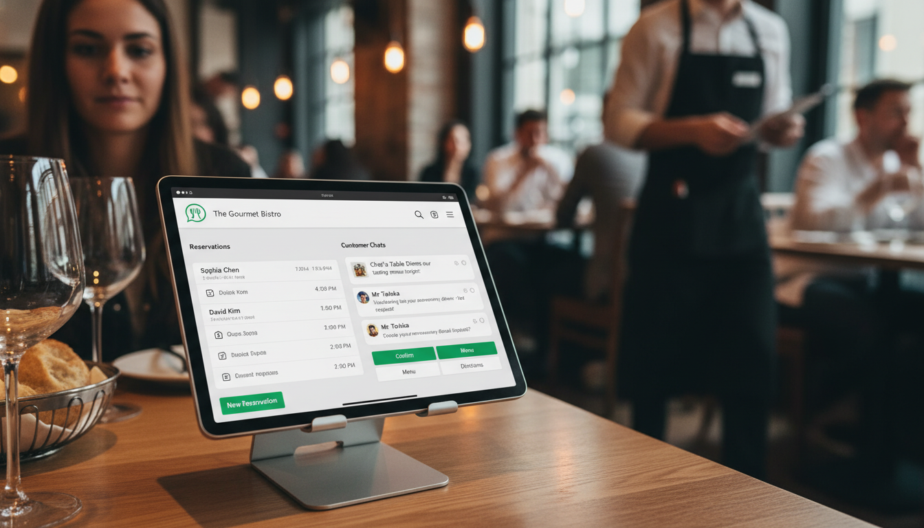 WhatsApp Business Interface auf Tablet